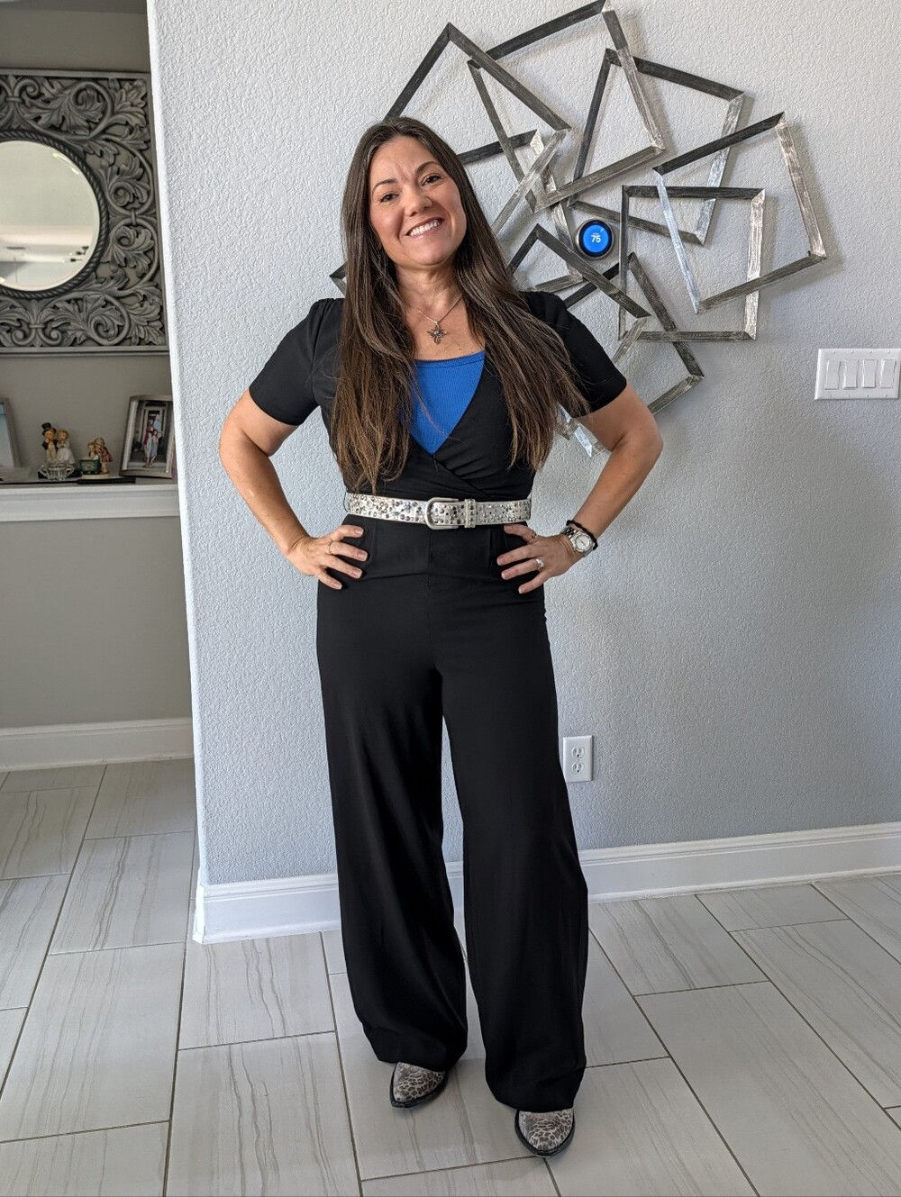 BCBGMAXAZRIA Janae Black Wide-Leg Jumpsuit Size 8